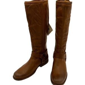 NEW FRYE women’s Phillip harness tall boot leather equestrian cognac brown